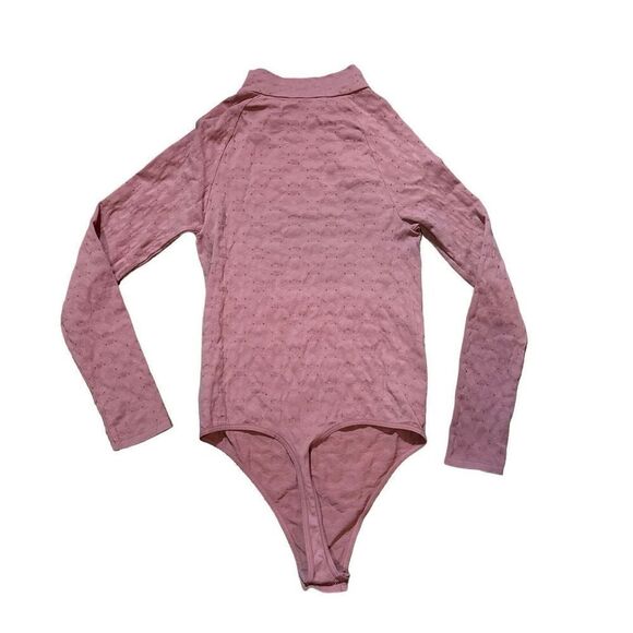 Free People Intimately Seamless Mock Neck Bodysuit Long Sleeve mauve pin… - Picture 3 of 9